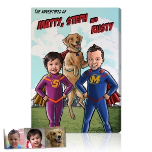 Superhero Girl with Boy and Dog - Series II