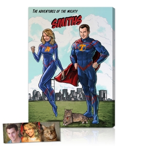 Superhero Couple with Super Cat - Series II