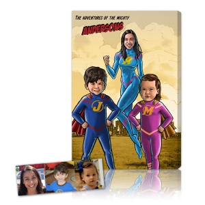Superhero Woman with Boy and Girl - Series II